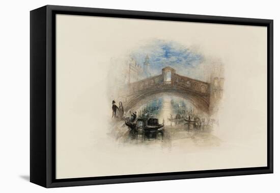 Rogers's Poems 1835 Watercolours, Venice (The Rialto - Moonlight)-J. M. W. Turner-Framed Premier Image Canvas