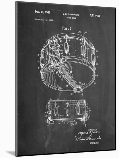 Rogers Snare Drum Patent-Cole Borders-Mounted Art Print