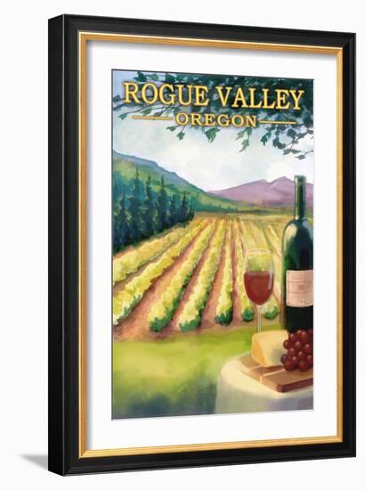 Rogue Valley, Oregon - Wine Country-Lantern Press-Framed Art Print