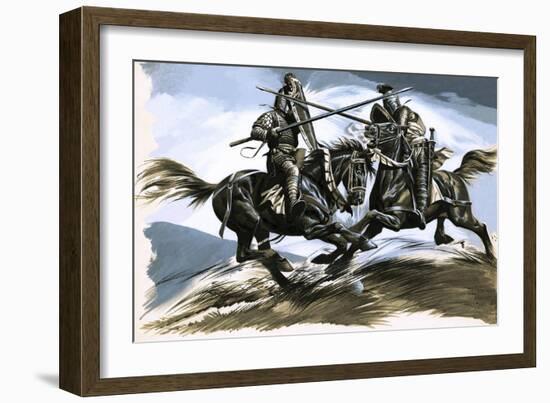 Roland and Oliver, the Warrior Friends, 1962-Ron Embleton-Framed Giclee Print