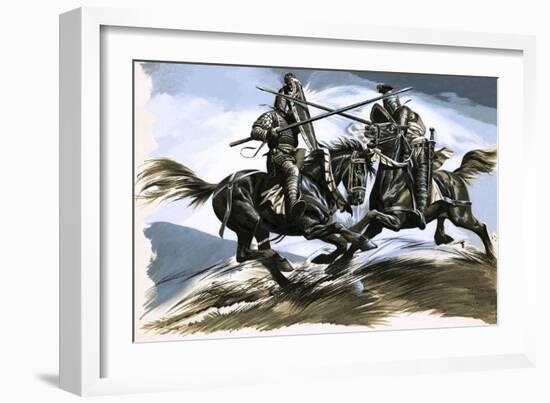 Roland and Oliver, the Warrior Friends, 1962-Ron Embleton-Framed Giclee Print