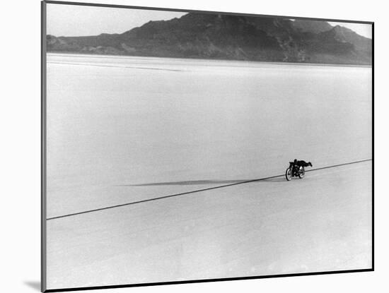 Roland Free Breaking World's Speed Record on Bonneville Salt Flats-Peter Stackpole-Mounted Premium Photographic Print