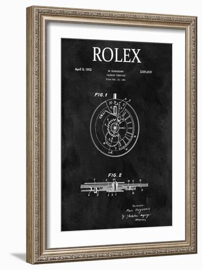 Rolex Calendar Time Piece, 1951- Black-Dan Sproul-Framed Art Print