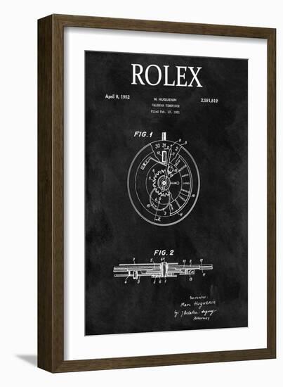 Rolex Calendar Time Piece, 1951- Black-Dan Sproul-Framed Art Print