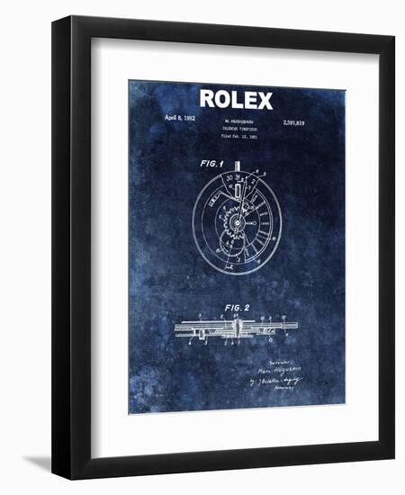 Rolex Calendar Time Piece, 1951- Blue-Dan Sproul-Framed Art Print