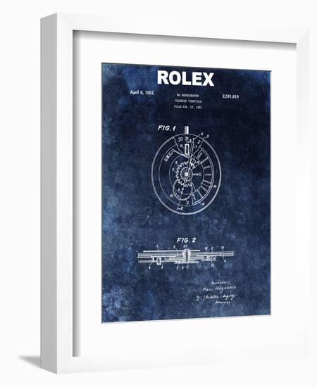 Rolex Calendar Time Piece, 1951- Blue-Dan Sproul-Framed Art Print