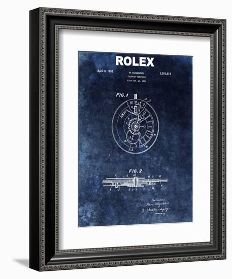 Rolex Calendar Time Piece, 1951- Blue-Dan Sproul-Framed Art Print