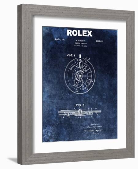 Rolex Calendar Time Piece, 1951- Blue-Dan Sproul-Framed Premium Giclee Print