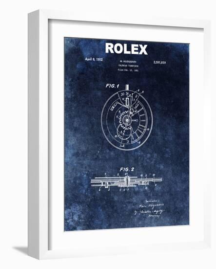 Rolex Calendar Time Piece, 1951- Blue-Dan Sproul-Framed Premium Giclee Print