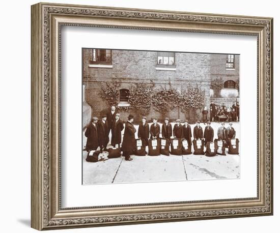 Roll Call of Boys About to Emigrate to Canada, Essex, 1908-null-Framed Photographic Print