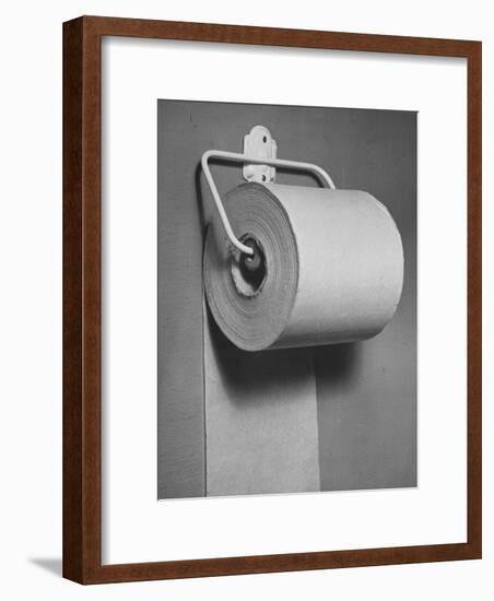 Roll of Toilet Paper, Illustrating the Shortage-Nina Leen-Framed Photographic Print