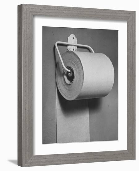 Roll of Toilet Paper, Illustrating the Shortage-Nina Leen-Framed Photographic Print