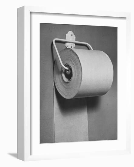 Roll of Toilet Paper, Illustrating the Shortage-Nina Leen-Framed Photographic Print