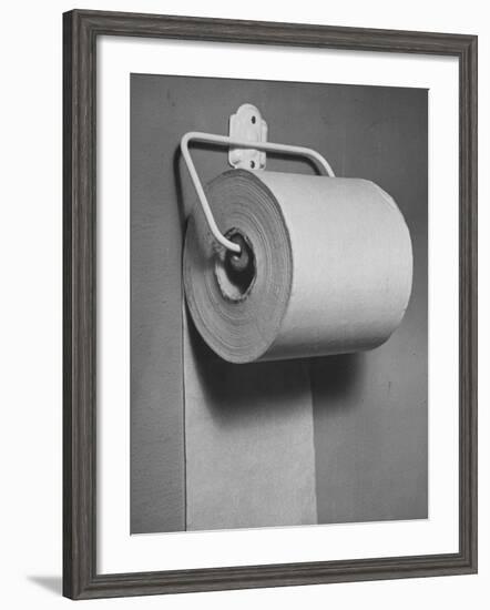 Roll of Toilet Paper, Illustrating the Shortage-Nina Leen-Framed Photographic Print