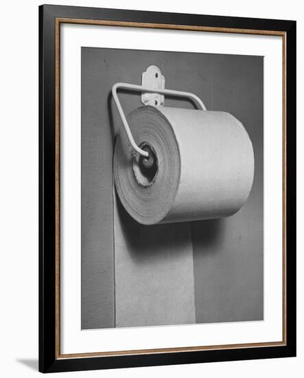 Roll of Toilet Paper, Illustrating the Shortage-Nina Leen-Framed Photographic Print