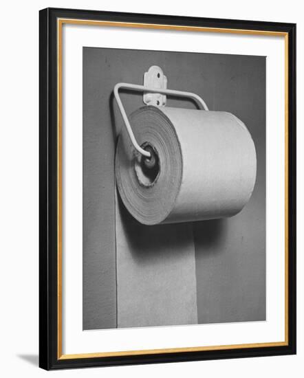 Roll of Toilet Paper, Illustrating the Shortage-Nina Leen-Framed Photographic Print