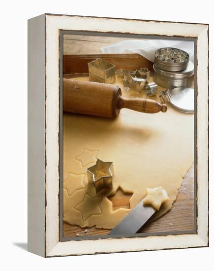 Rolled-Out Dough with Stars and Star Cutter-Eising Studio - Food Photo and Video-Framed Premier Image Canvas