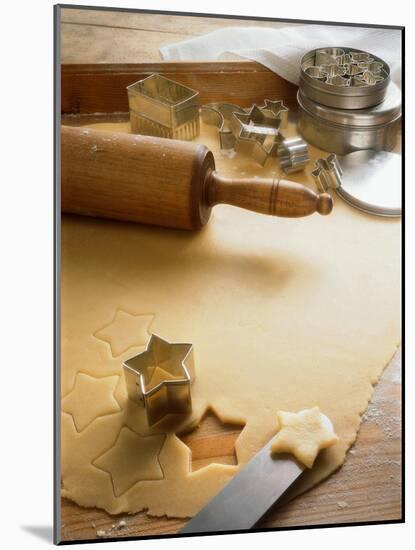 Rolled-Out Dough with Stars and Star Cutter-Eising Studio - Food Photo and Video-Mounted Photographic Print