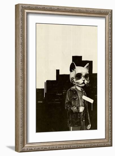 Roller Cat-Hidden Moves-Framed Art Print