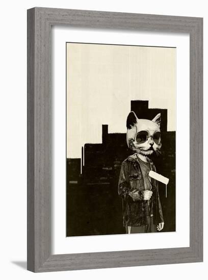 Roller Cat-Hidden Moves-Framed Art Print