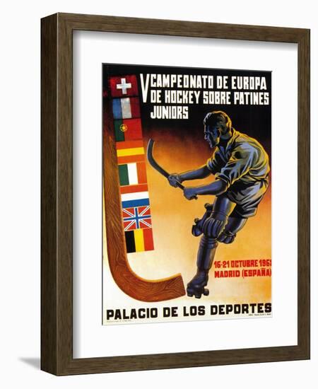 Roller Hockey Promotion-Lantern Press-Framed Art Print