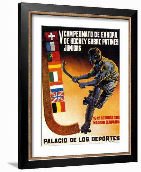 Roller Hockey Promotion-Lantern Press-Framed Art Print