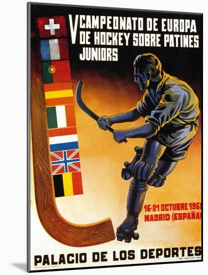 Roller Hockey Promotion-Lantern Press-Mounted Art Print