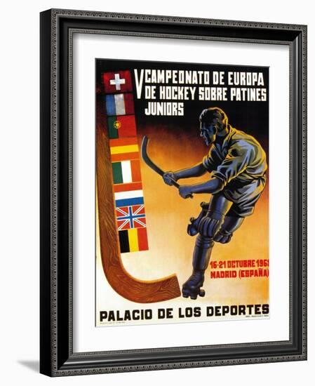 Roller Hockey Promotion-Lantern Press-Framed Art Print