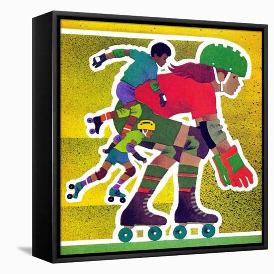 Roller Skate Race - Jack & Jill-Allan Eitzen-Framed Premier Image Canvas