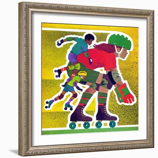 Roller Skate Race - Jack & Jill-Allan Eitzen-Framed Giclee Print