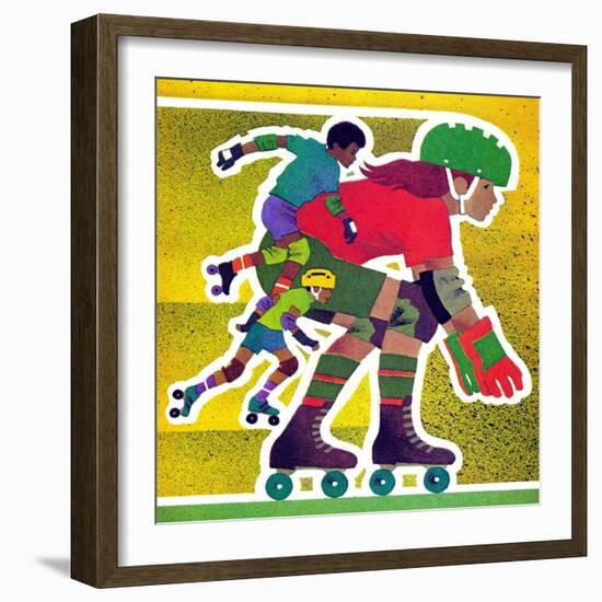 Roller Skate Race - Jack & Jill-Allan Eitzen-Framed Giclee Print