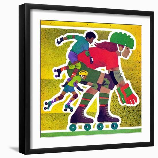 Roller Skate Race - Jack & Jill-Allan Eitzen-Framed Giclee Print