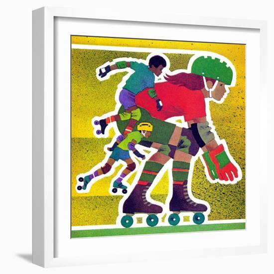 Roller Skate Race - Jack & Jill-Allan Eitzen-Framed Giclee Print