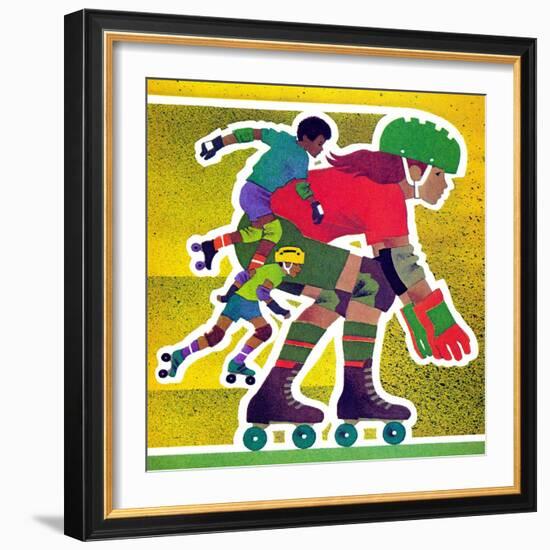 Roller Skate Race - Jack & Jill-Allan Eitzen-Framed Giclee Print