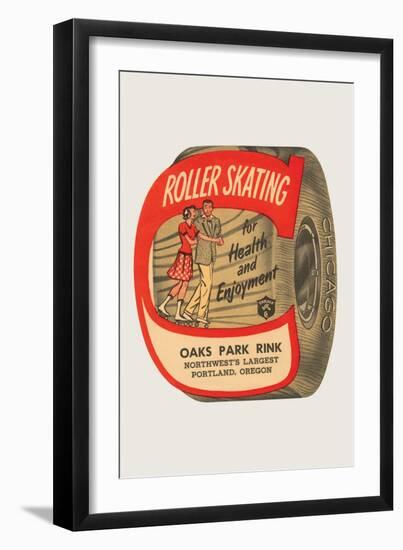 Roller Skating For Health And Enjoyment-null-Framed Art Print