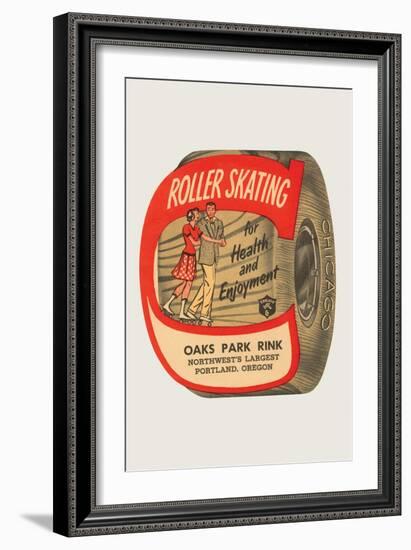 Roller Skating For Health And Enjoyment-null-Framed Art Print