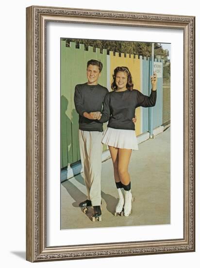 Roller Skating Pairs Competition-null-Framed Art Print