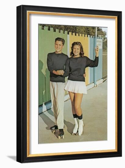 Roller Skating Pairs Competition-null-Framed Art Print