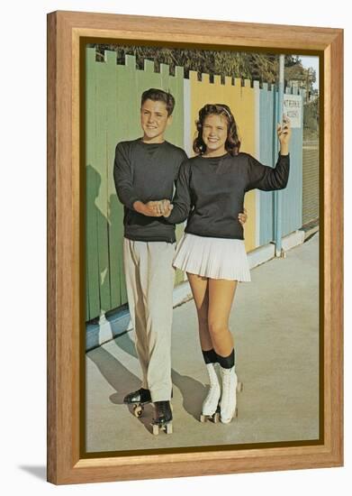 Roller Skating Pairs Competition-null-Framed Stretched Canvas