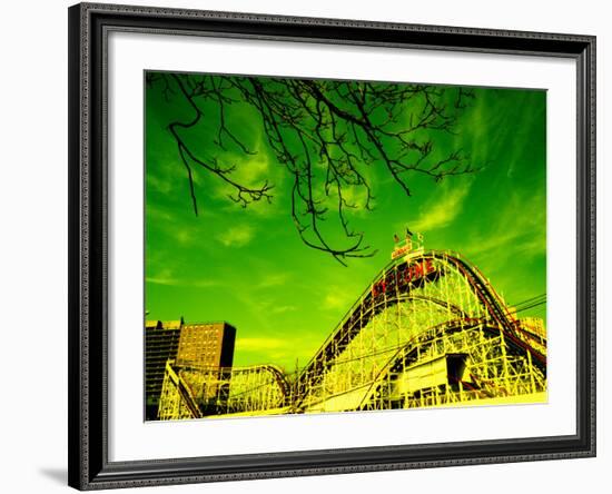 Rollercoaster, the Cyclone Rollercoaster, Astroland, Coney Island, Brooklyn, New York City-null-Framed Photographic Print