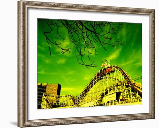 Rollercoaster, the Cyclone Rollercoaster, Astroland, Coney Island, Brooklyn, New York City-null-Framed Photographic Print