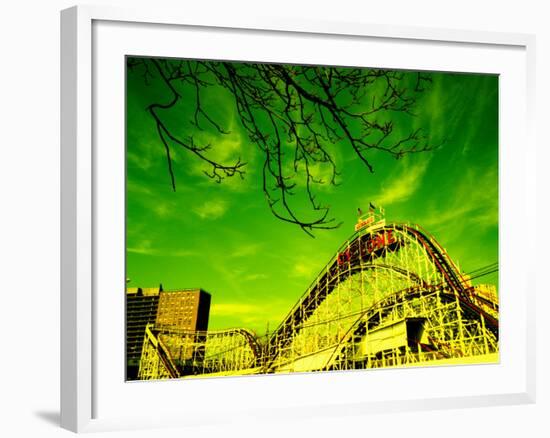 Rollercoaster, the Cyclone Rollercoaster, Astroland, Coney Island, Brooklyn, New York City-null-Framed Photographic Print