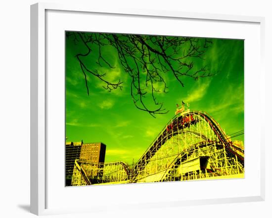 Rollercoaster, the Cyclone Rollercoaster, Astroland, Coney Island, Brooklyn, New York City-null-Framed Photographic Print
