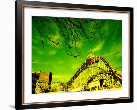 Rollercoaster, the Cyclone Rollercoaster, Astroland, Coney Island, Brooklyn, New York City-null-Framed Photographic Print