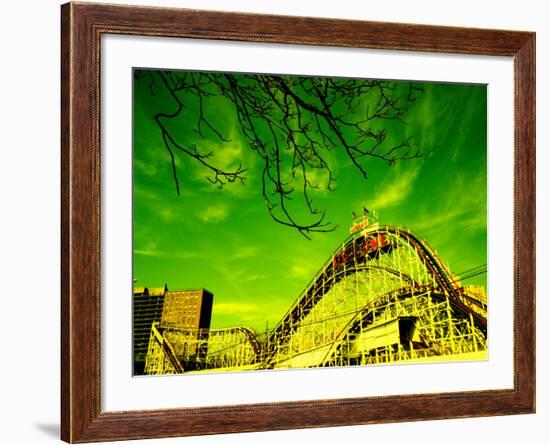 Rollercoaster, the Cyclone Rollercoaster, Astroland, Coney Island, Brooklyn, New York City-null-Framed Photographic Print