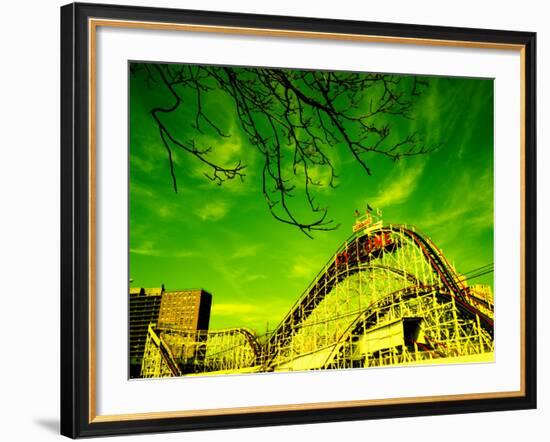 Rollercoaster, the Cyclone Rollercoaster, Astroland, Coney Island, Brooklyn, New York City-null-Framed Photographic Print