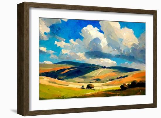 Rolling Hills Landscape Study II-Avril Anouilh-Framed Art Print