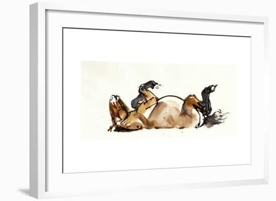 Rolling Horse (Przewalski), 2013-Mark Adlington-Framed Giclee Print