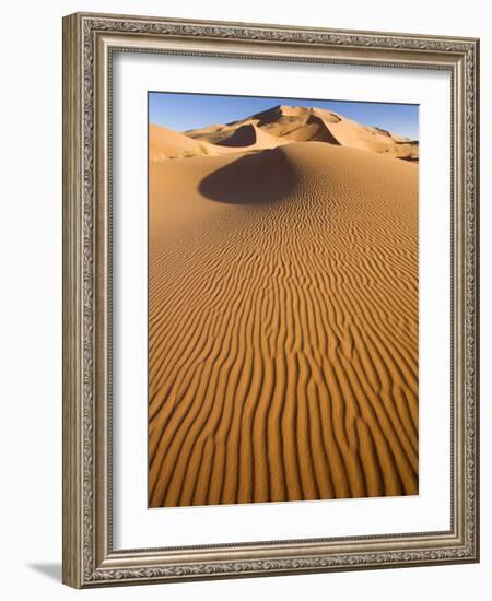 Rolling Orange Sand Dunes and Sand Ripples in the Erg Chebbi Sand Sea Near Merzouga, Morocco-Lee Frost-Framed Photographic Print