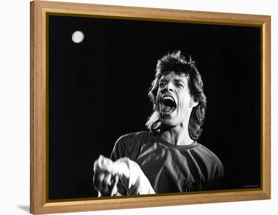 Rolling Stones Lead Singer Mick Jagger Performing at Live Aid-null-Framed Premier Image Canvas